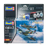Kit de construction de maquettes Revell - Ensemble de combat bf109g-10 Spitfire mk.v 1:72 - 76 pièces. - y compris couleurs de peinture de base aqua color