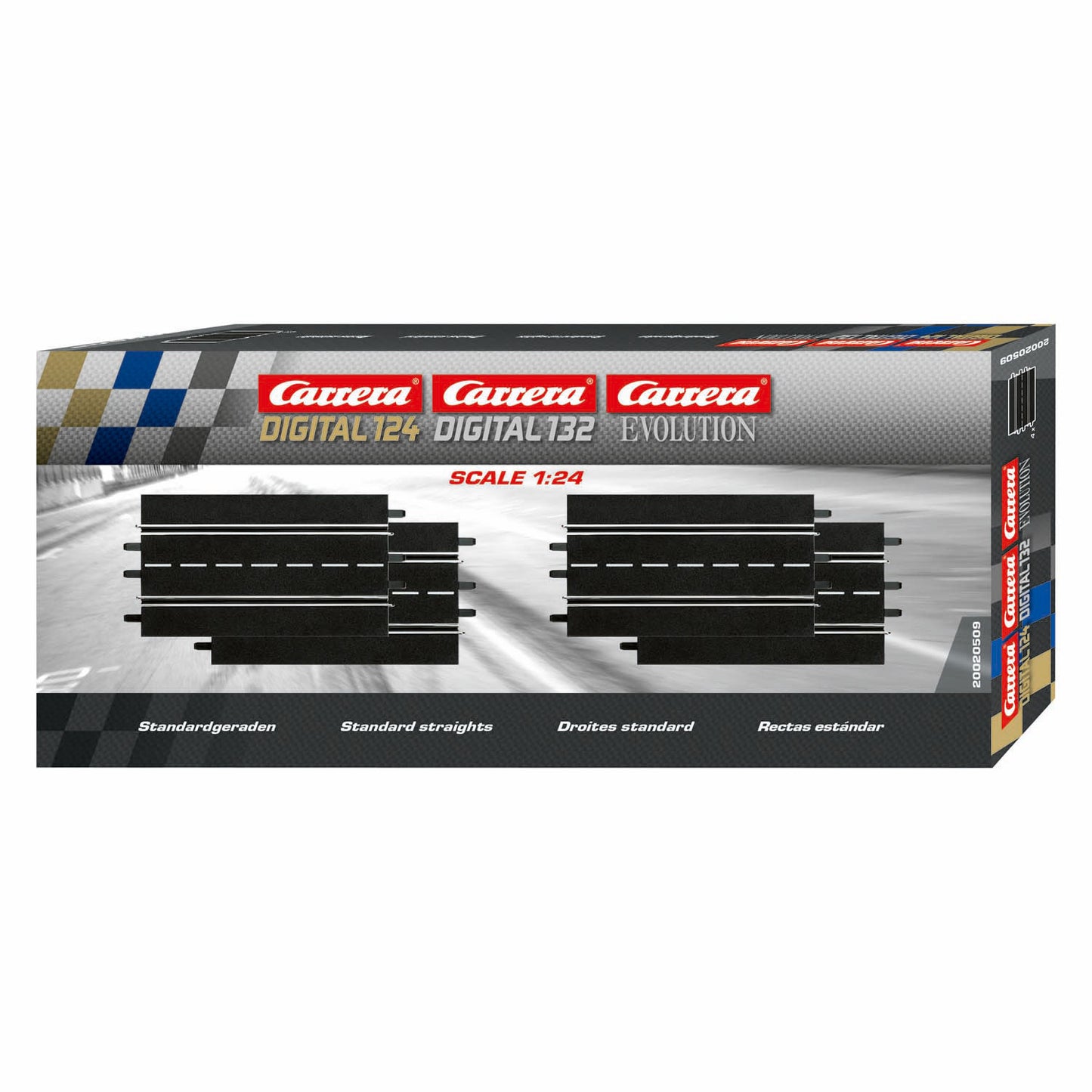 Pièces de rail droit standard Carrera 1:24