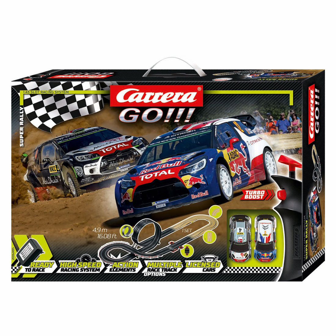 Carrera, allez !!! super rallye - piste de course avec 2 voitures - 1:43