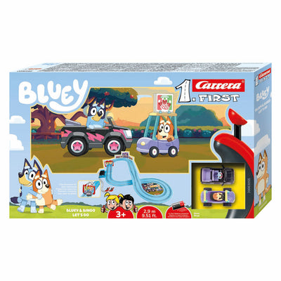 Première piste de course Carrera - bluey contre bingo, c'est parti 2,9 m