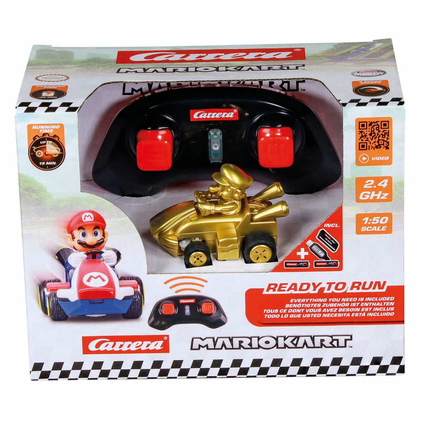 Carrera mini rc 2.4ghz mario kart or - 1:50