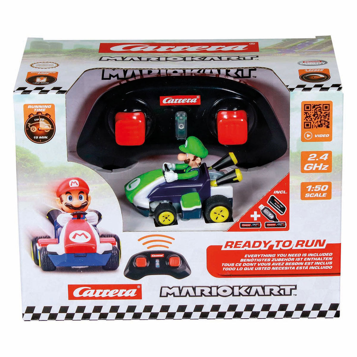 Carrera mini RC 2,4 GHz Mario Kart Luigi - 1:50