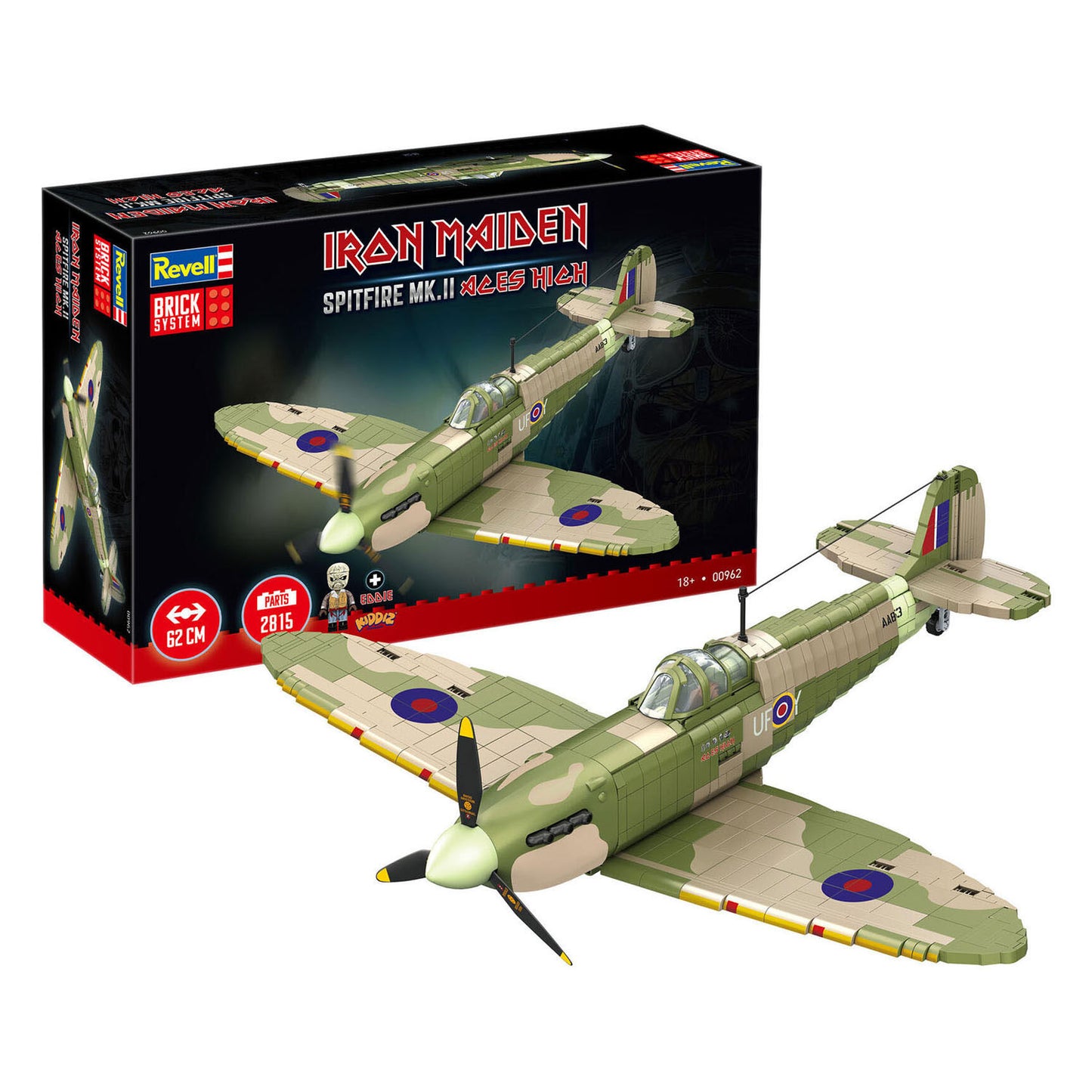 Blocs de construction du système de briques Revell Iron Maiden Spitfire Mk.II Aces High 1:18 - 2802 pièces.
