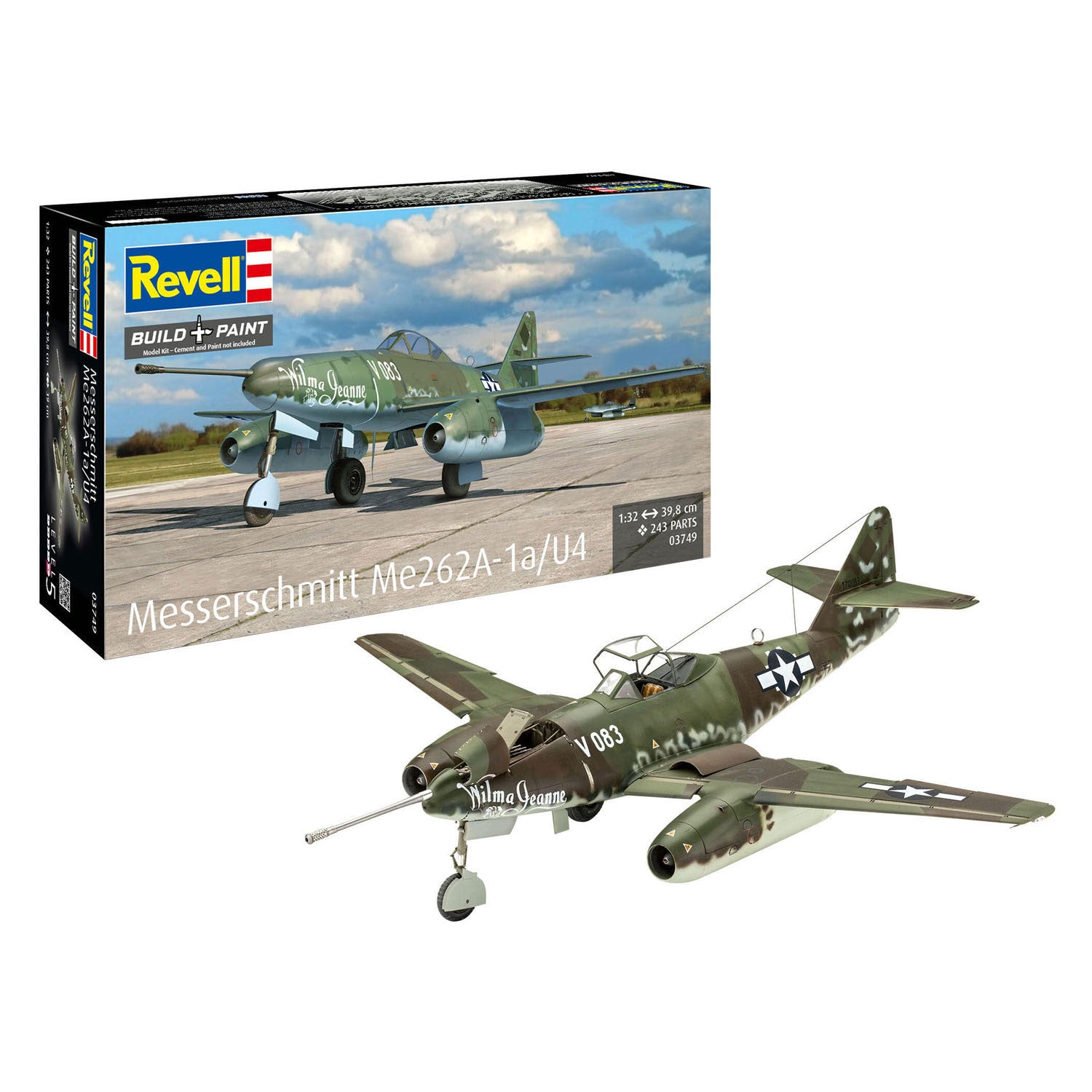 Maquette Revell Messerschmitt Me262a-1a U6 1:32 - 243 pièces.