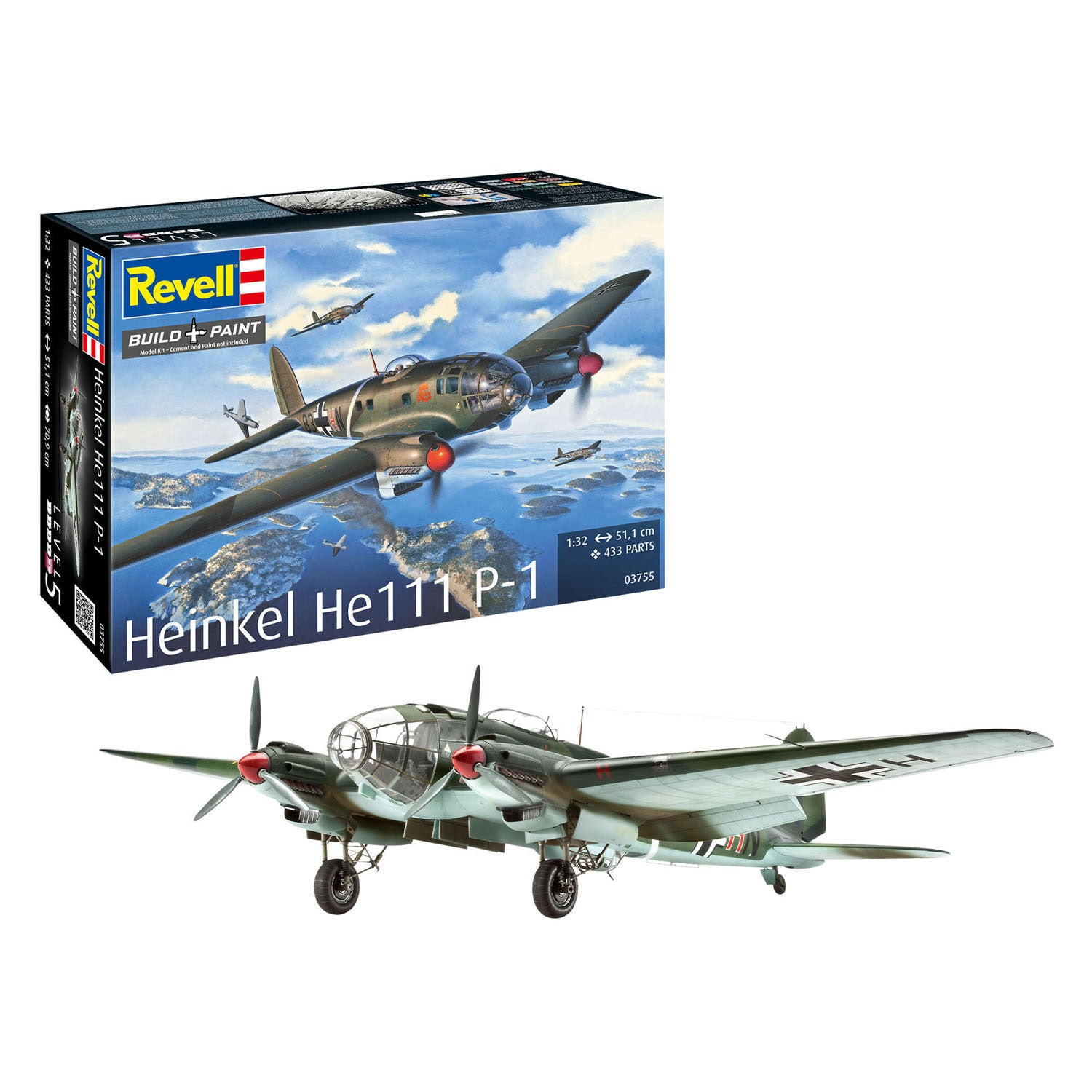 Maquette Revell Heinkel He 111p-1 1:32 - 433 pièces.