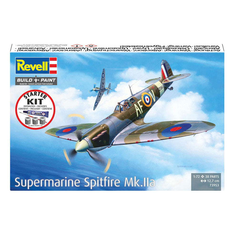 Kit de démarrage Revell modèle Spitfire mk.iia 1:72 - 38 pièces.