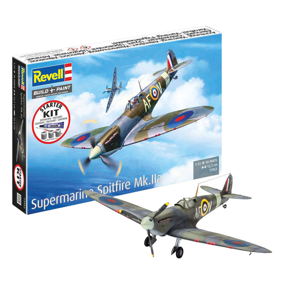 Kit de démarrage Revell modèle Spitfire mk.iia 1:72 - 38 pièces.