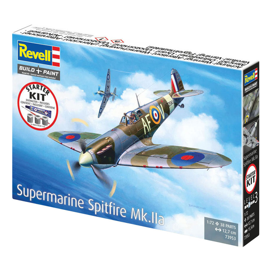 Kit de démarrage Revell modèle Spitfire mk.iia 1:72 - 38 pièces.