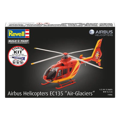 Revell maquette kit de démarrage hélicoptères airbus ec135 air-glaciers 1:72 - 75pcs.