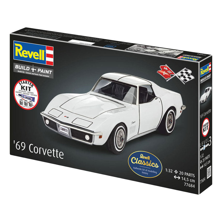 Revell maquette kit de démarrage corvette c3 1:32 - 20pcs.