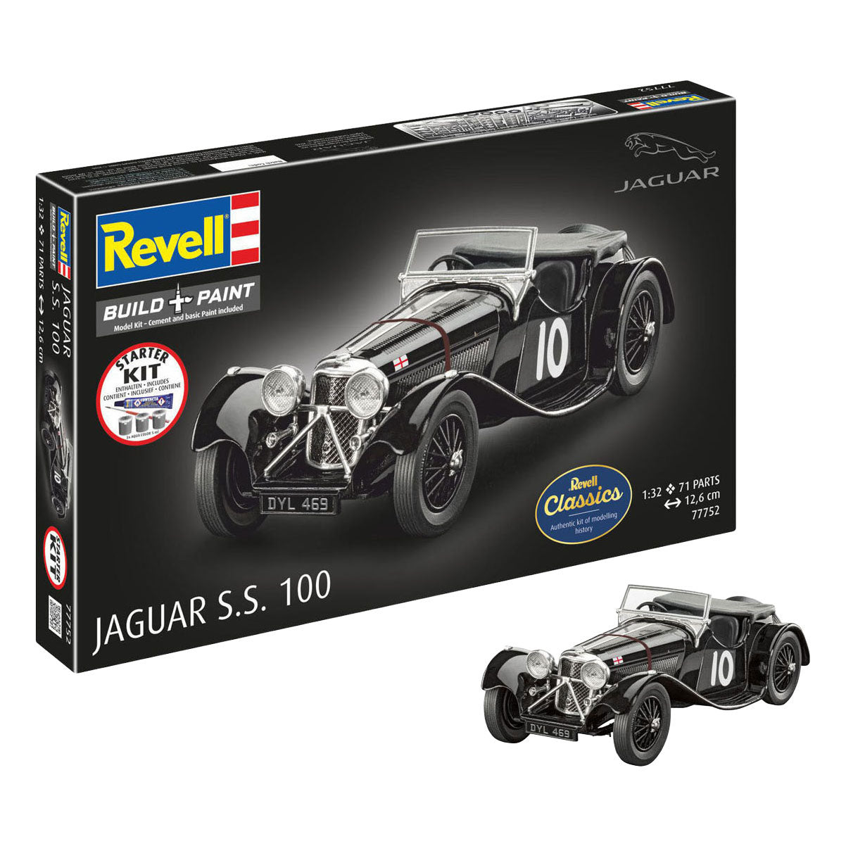 Revell maquette kit de démarrage Jaguar SS 100 1:32 - 75 pcs.
