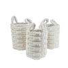 Ensemble panier 3 pièces Decoris Ø30x30 cm fausse fourrure blanc cassé