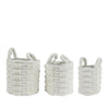 Ensemble panier 3 pièces Decoris Ø30x30 cm fausse fourrure blanc cassé