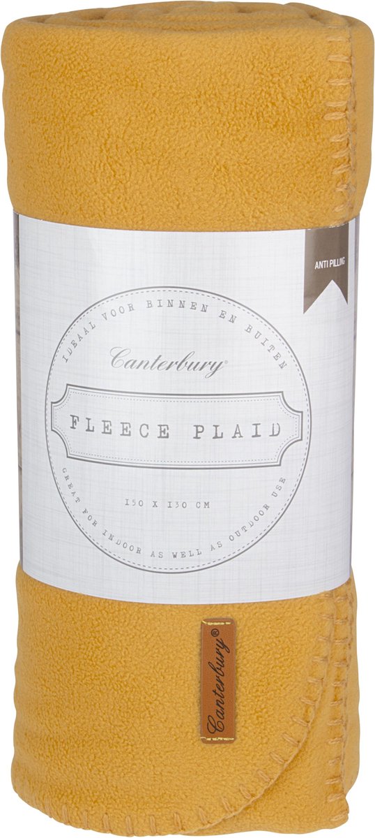 Plaid Canterbury - polaire - cosy - jaune - 150 x 130 cm