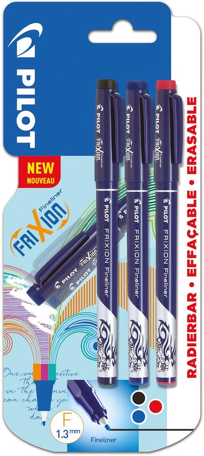 Pilote fineliner frixion basique | couleurs assorties | lot de 3 pièces