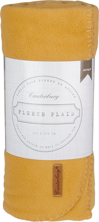 Plaid Canterbury - polaire - cosy - jaune - 150 x 130 cm