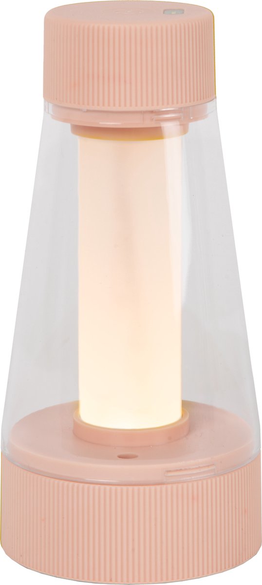 Lucide Lorali - lampe de table rechargeable intérieur extérieur - batterie rechargeable - ø 7,7 cm - LED dimmable - 1x1,2W 2600K 3000K - IP44 - rose