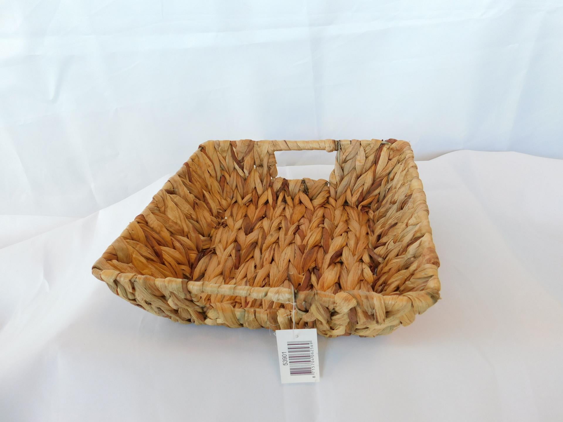 Panier Baskin jacinthe recouvert de tissu 25x25x8cm