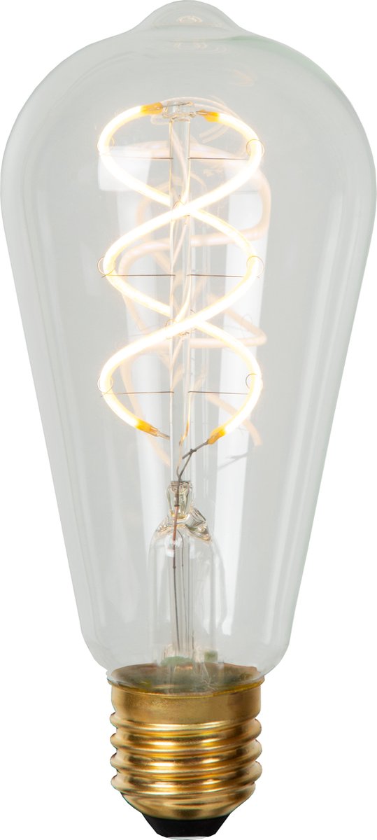 Lucide st64 - lampe à filament - ø 6,4 cm - led - e27 - 1x4,9w 2200k - transparent