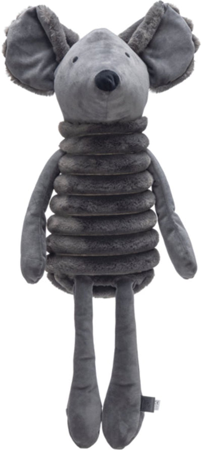Designed by Lotte Reza peluche chien souris - jouets pour chien - peluche XL - tissu côtelé épais - anthracite - 68x33x17,5 cm