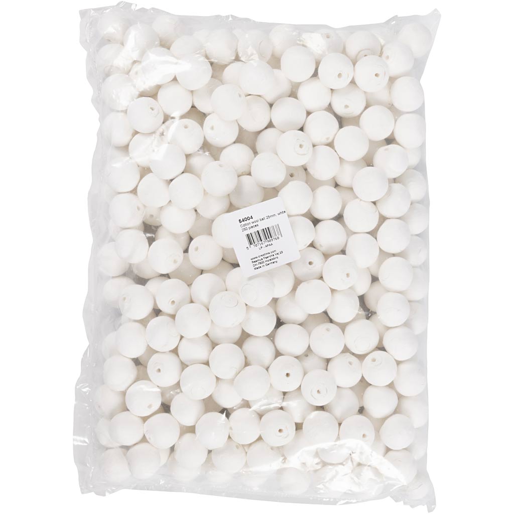 Boules Creativ company, d 25 mm, blanches, 250 pièces 1 boîte
