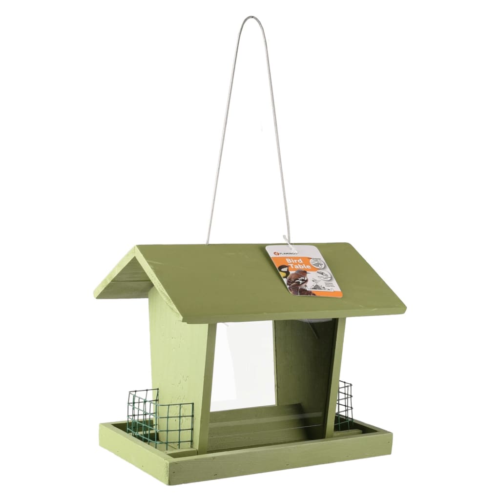 Flamingo Flamingo Bird Feed House avec Silo Mado Green