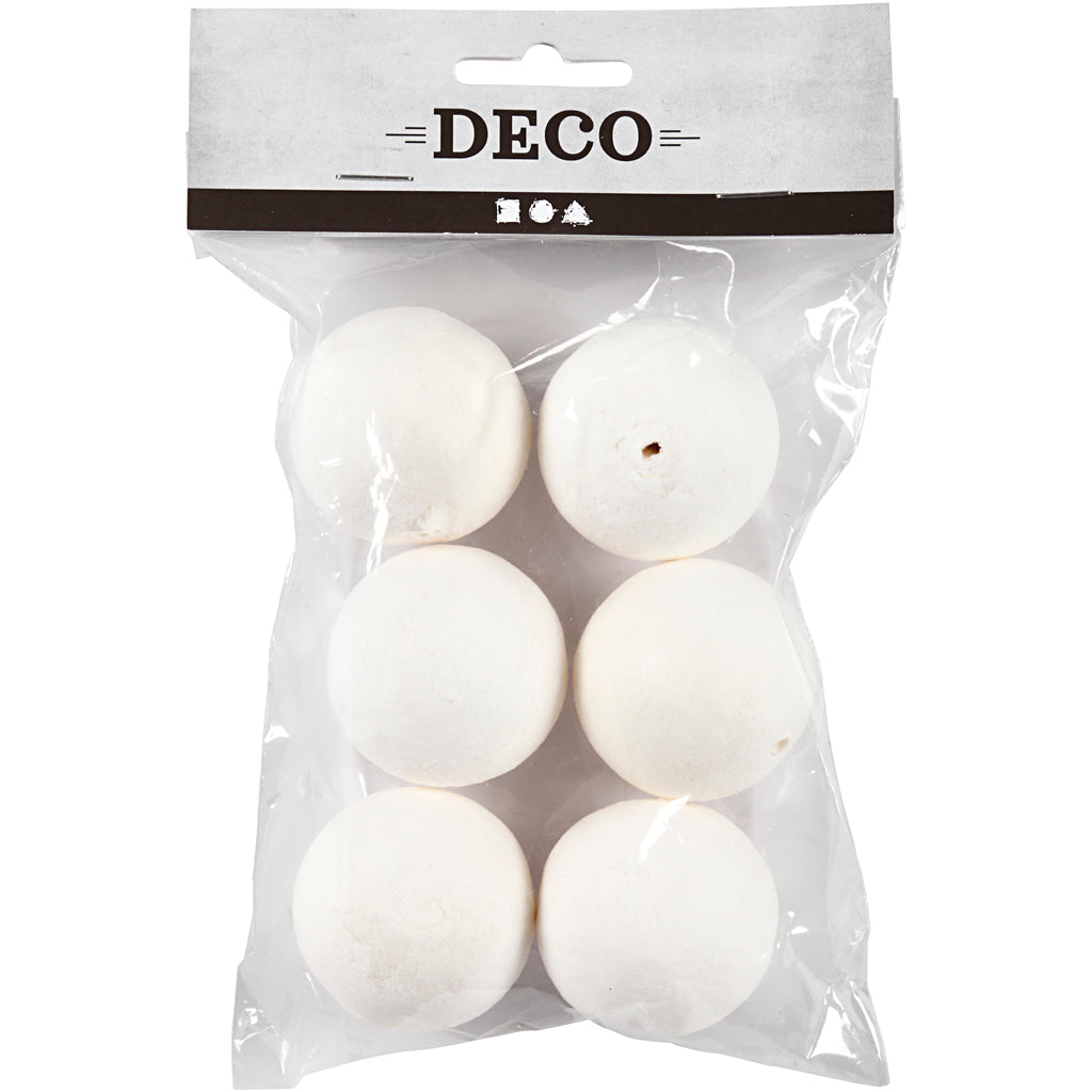 Boules Creativ company, d 40 mm, blanches, 6 pièces 1 boîte