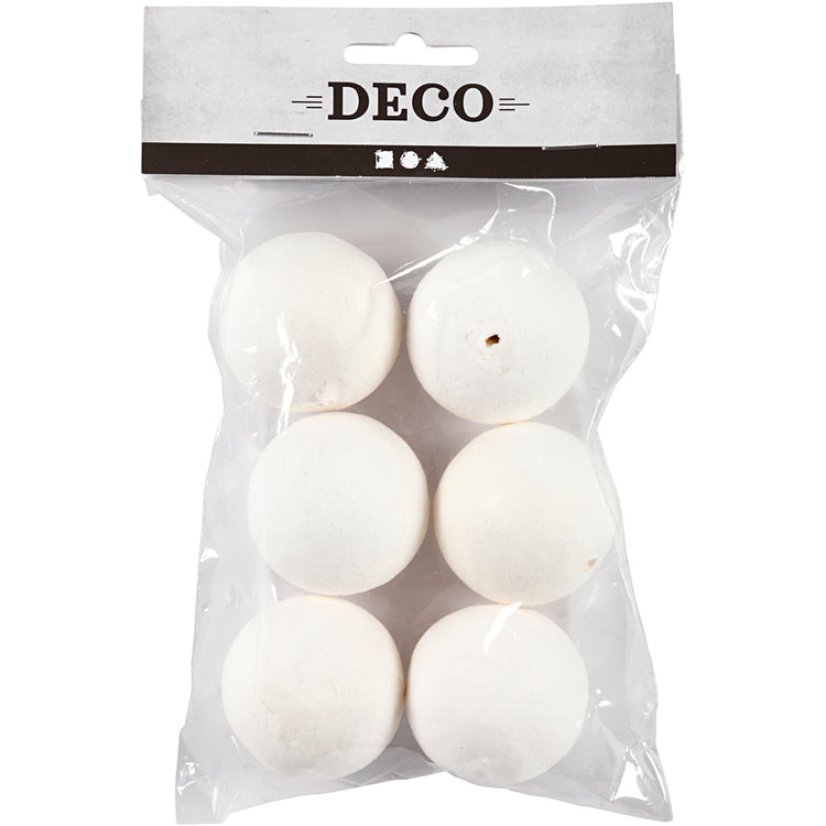 Boules Creativ company, d 40 mm, blanches, 6 pièces 1 boîte