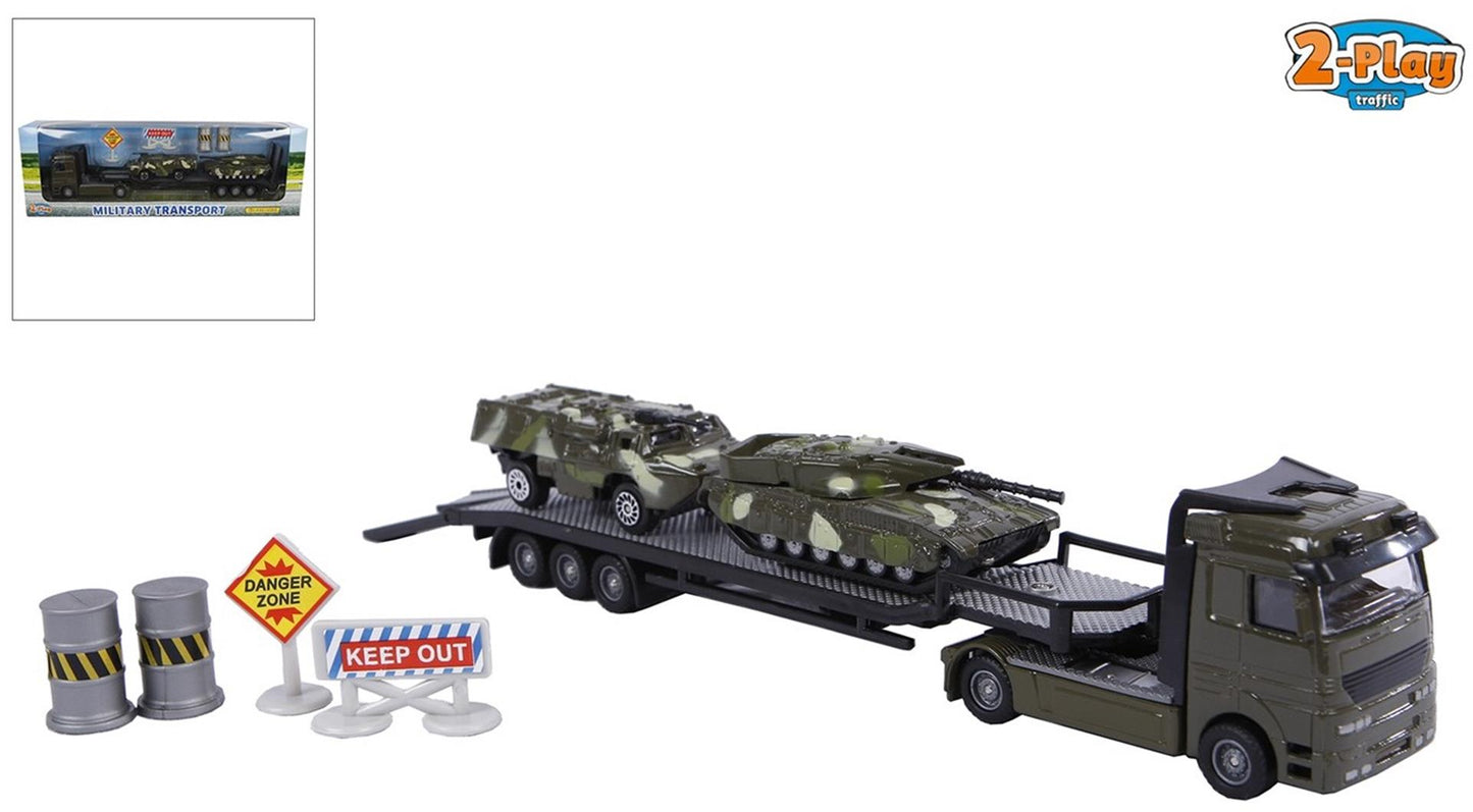 Transporteur de camions moulés à 2 jeux avec des réservoirs, 24 cm