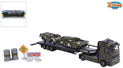 Transporteur de camions moulés à 2 jeux avec des réservoirs, 24 cm