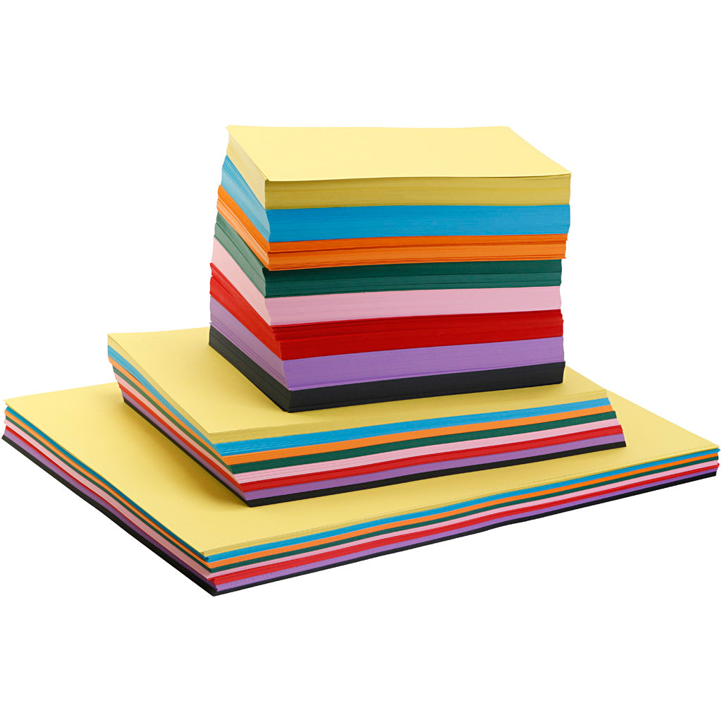 CARTEAT COLORED COLORED COLORED, A2, A3, A4, 220 GR, 1000 FEUILLE 1 BOX