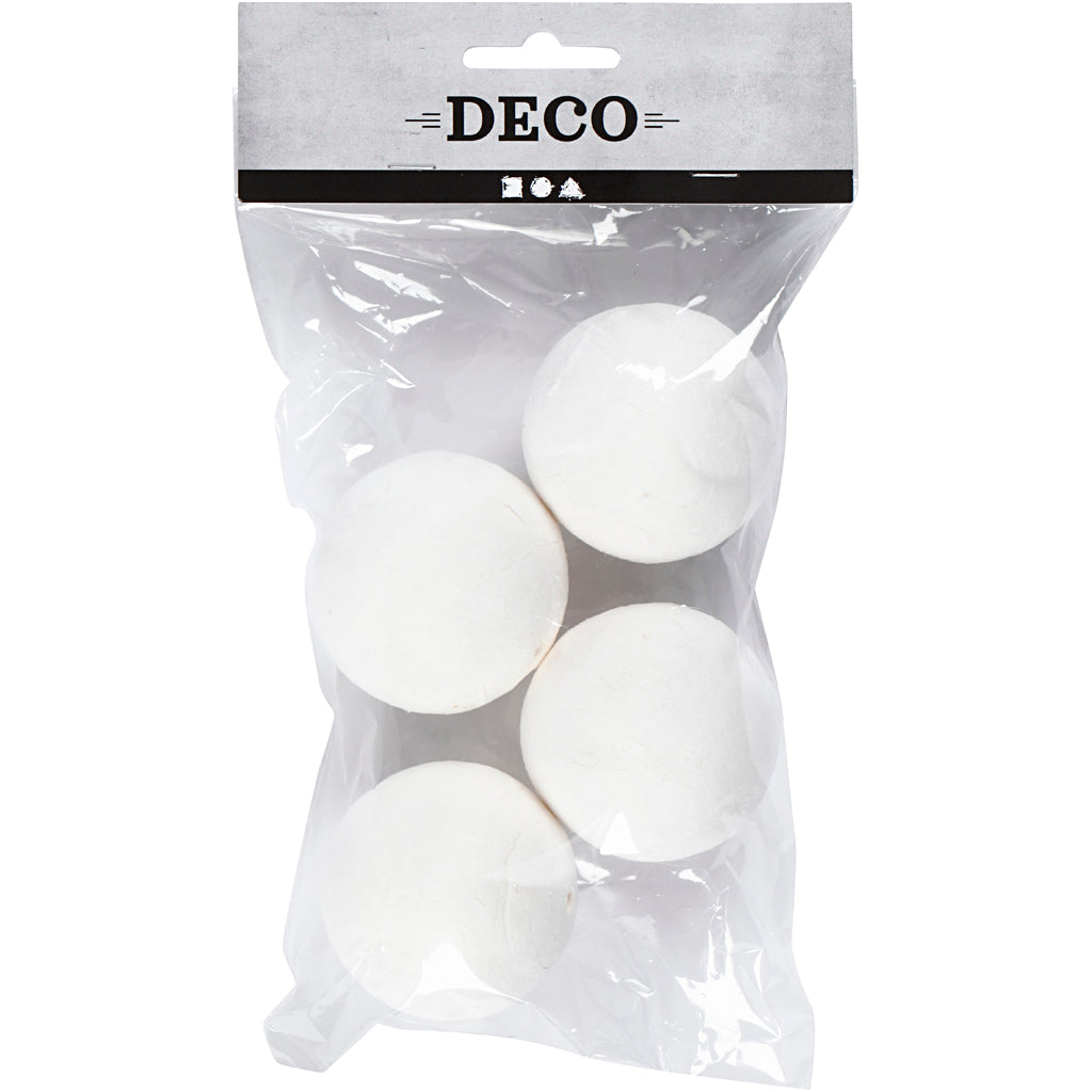 Boules Creativ company, d 50 mm, blanches, 4 pièces 1 boîte