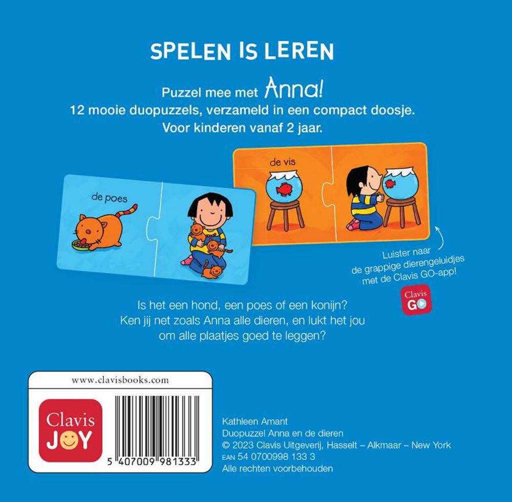Puzzle duo Anna et les animaux 2+