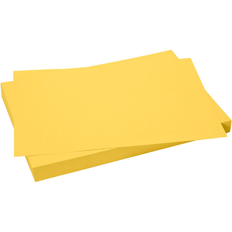 CARTEAT CARBORD CARTE, FEUILLE 50X70 CM, 270 GR, Sun Jaune, 10 Feuille 1 Boîte