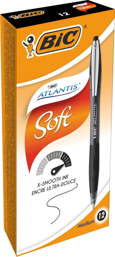 Stylo à bille atlantis bic 0,4 mm noir 12 pièces