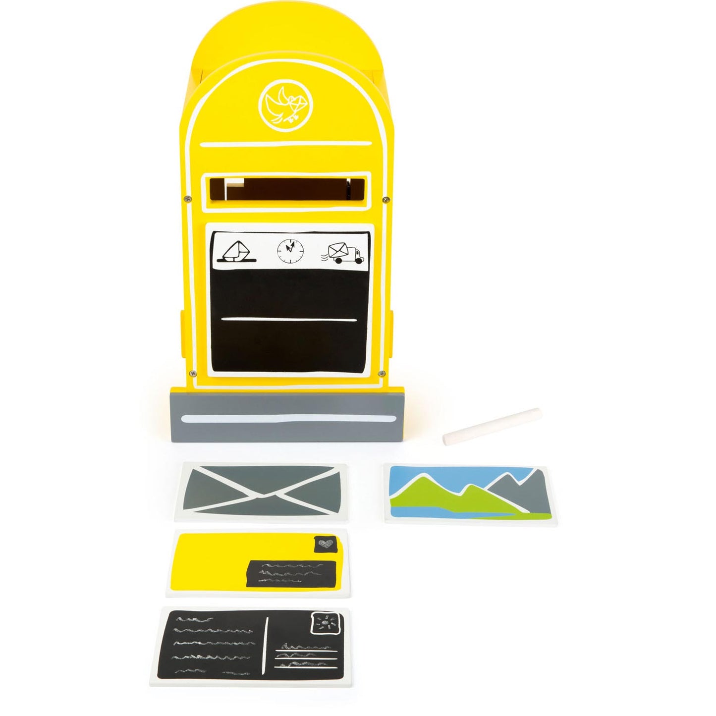 Boîte aux lettres en bois à petit pied avec accessoires