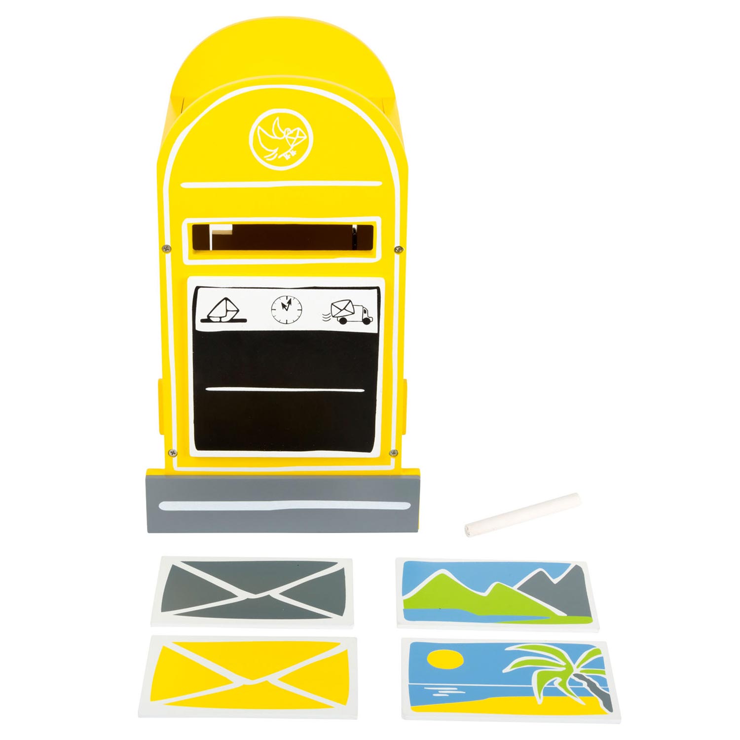 Boîte aux lettres en bois à petit pied avec accessoires