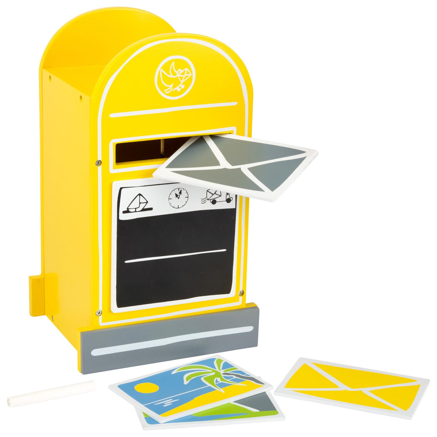 Boîte aux lettres en bois à petit pied avec accessoires