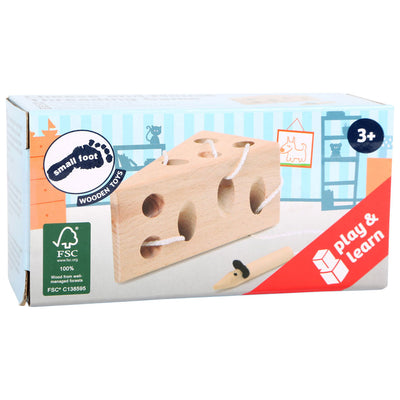 Petit fromage à pied et jeu de route en bois de souris