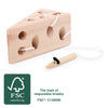 Petit fromage à pied et jeu de route en bois de souris
