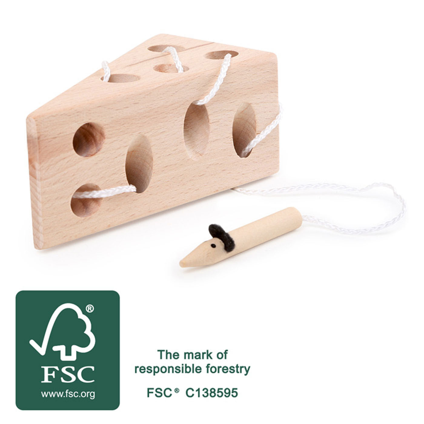 Petit fromage à pied et jeu de route en bois de souris