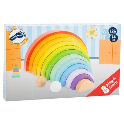 Blocs de construction en bois de petit pied Rainbow XL, 14dlg.