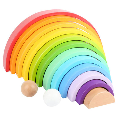 Blocs de construction en bois de petit pied Rainbow XL, 14dlg.
