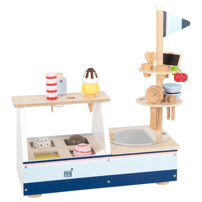 Propre de crème glacée en bois à petit pied, 21dlg.