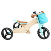 Petit tricycle en bois et turquoise 2in1