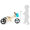 Petit tricycle en bois et turquoise 2in1