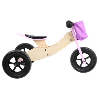 Petit tricycle en bois de petit pied et rose maxi 2in1