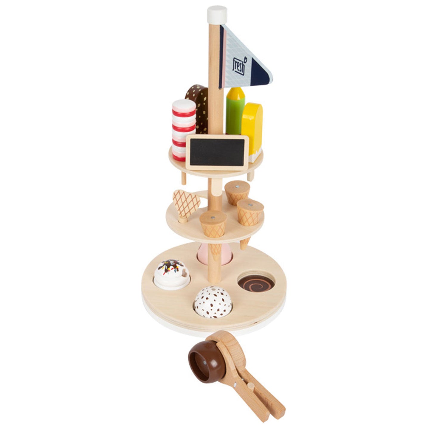 Petits glaces en bois avec support, 15dlg.