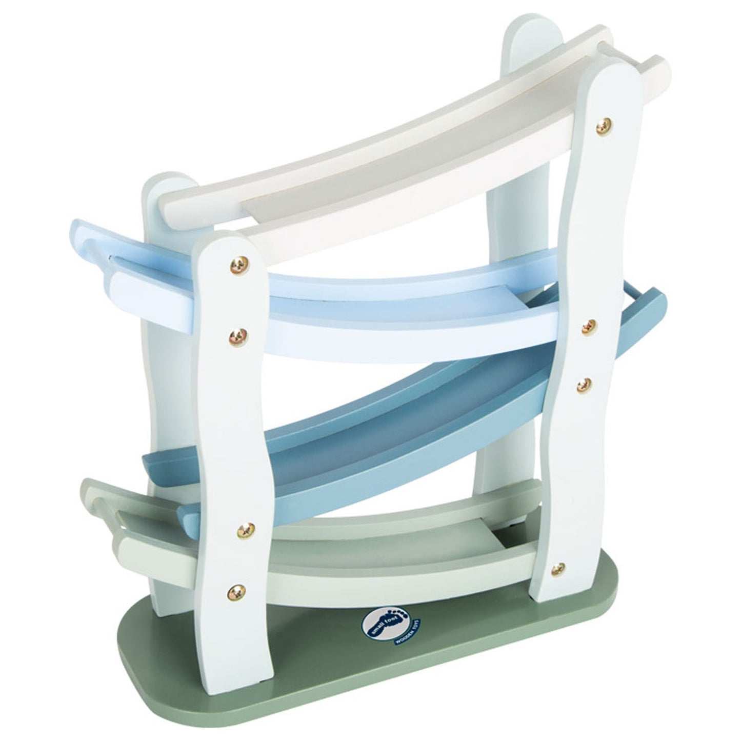 Petit pied d'autoroute en bois avec 4 voitures