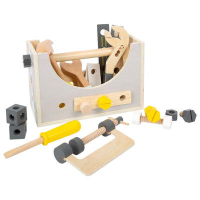 Boîte à outils en bois à petit pied 2in1, 28dlg.